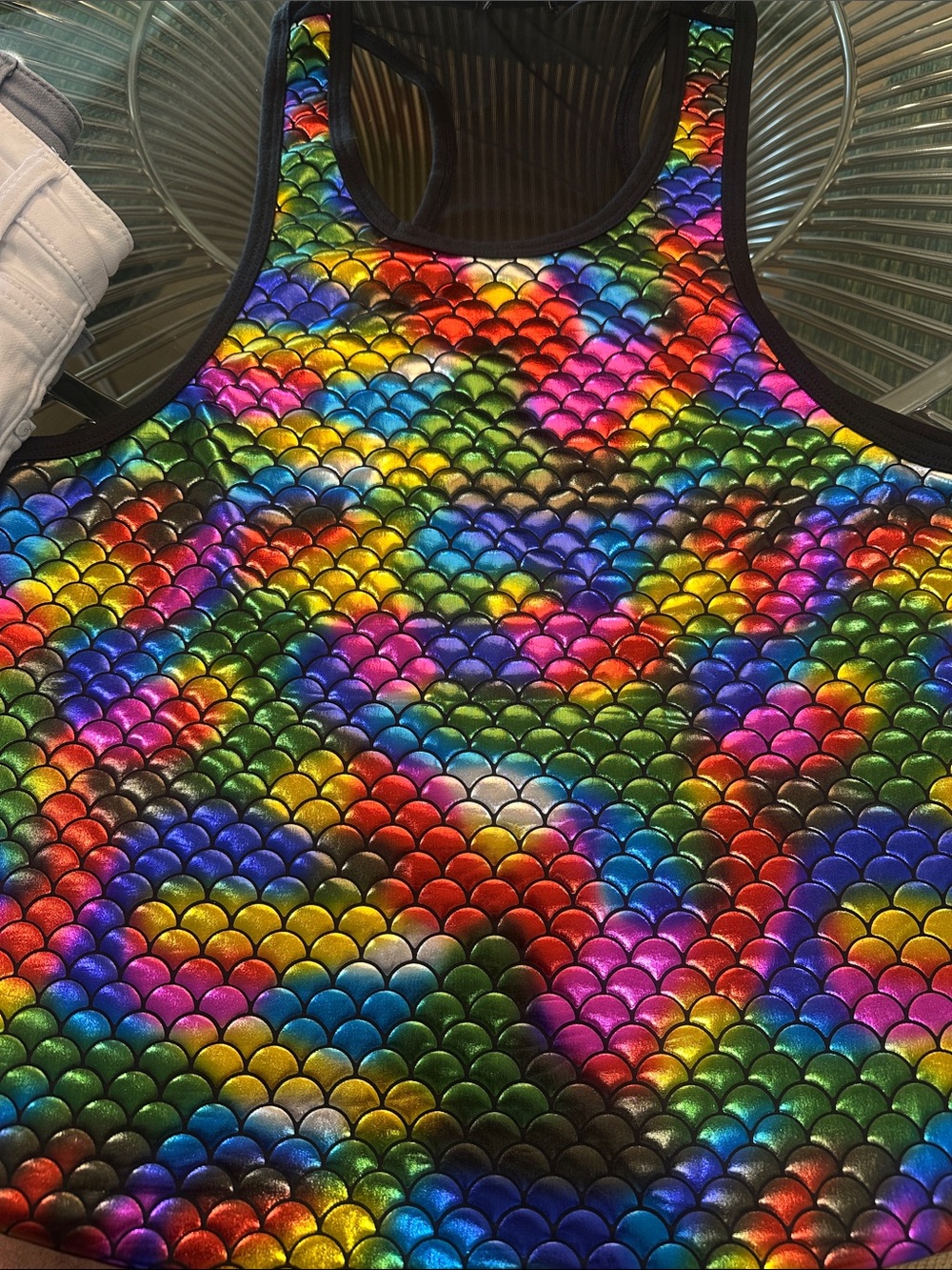 Men's Rainbow Merman Scale Tank Top - Multicolor